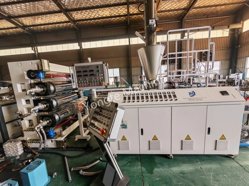 three roller calendaring machine for Yongte 1200mm PVC thin sheet extrusion line