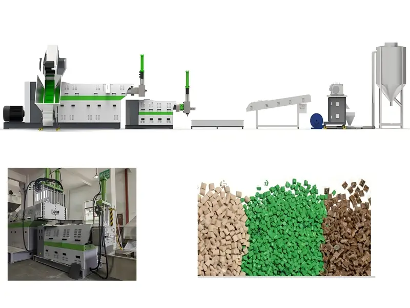 Plastikozko pelletizazio makina filmak birziklatzeko